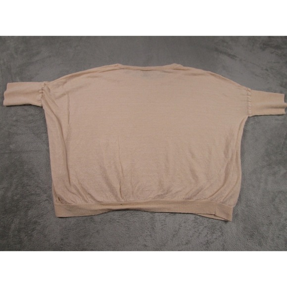 J Crew‎ Top Womens Medium Beige Knit Pullover Linen Preppy Oversized - Picture 6 of 8